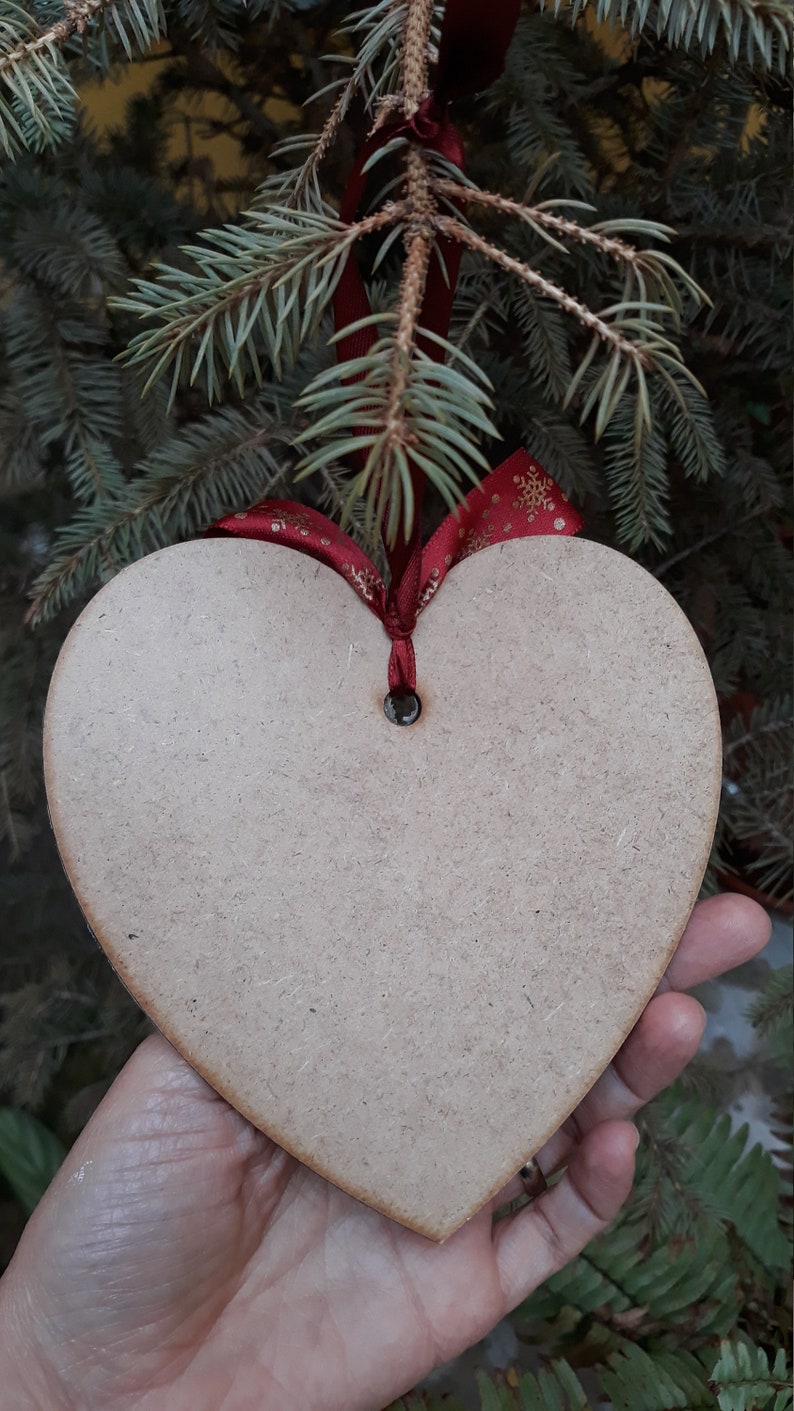 Ornement de Noël, ornement en bois de hibou, ornement de Noël de découpage, ornement peint à la main, cadeau de hibou, remplissage de bas, ornement personnalisé image 4