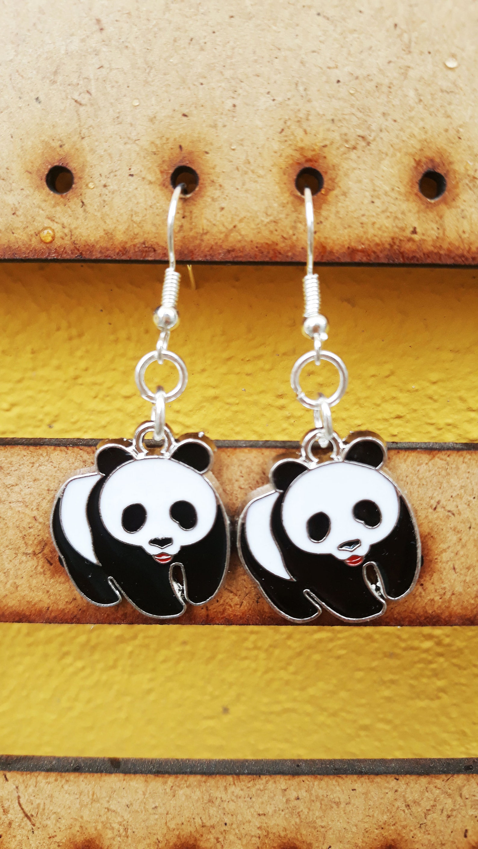 Panda Earrings Panda Gift Panda Dangle Earrings Panda Etsy