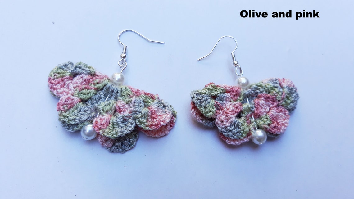 Crochet butterfly earrings butterfly dangle earrings girl Etsy