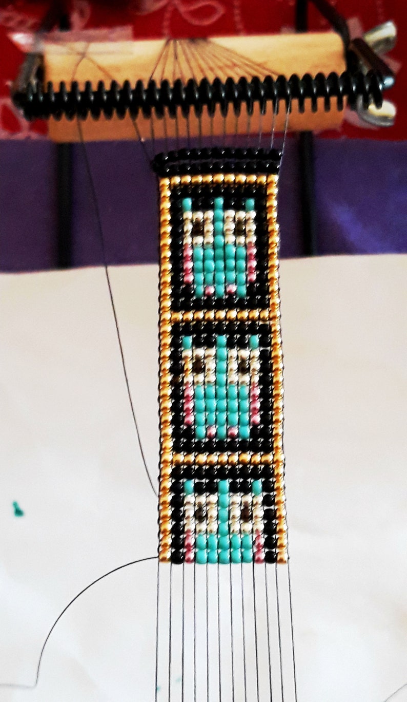 bead loom bracelet, owl bracelet, seed bead bracelet, beaded bracelet, adjustable bracelet, loom bracelet, owl loom bracelet, owl gift image 9