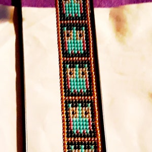 bead loom bracelet, owl bracelet, seed bead bracelet, beaded bracelet, adjustable bracelet, loom bracelet, owl loom bracelet, owl gift image 10