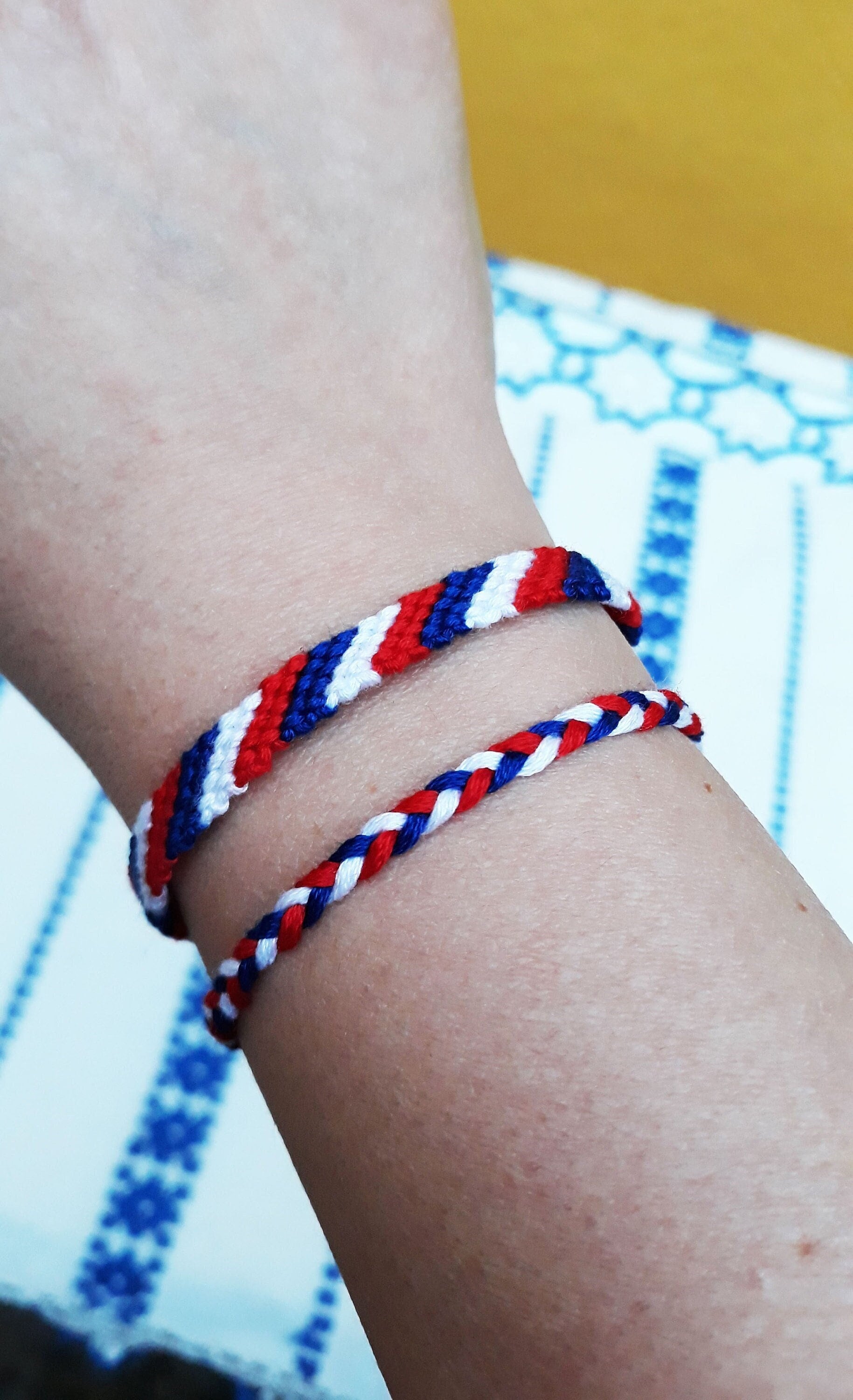 Mini Friendship Bracelet with U.S. Flag Charm