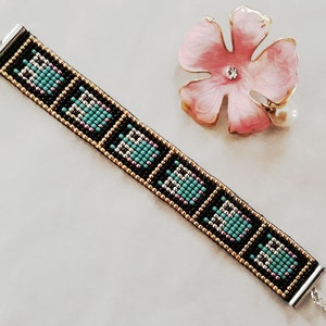 bead loom bracelet, owl bracelet, seed bead bracelet, beaded bracelet, adjustable bracelet, loom bracelet, owl loom bracelet, owl gift image 2