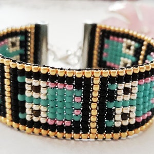 bead loom bracelet, owl bracelet, seed bead bracelet, beaded bracelet, adjustable bracelet, loom bracelet, owl loom bracelet, owl gift image 1