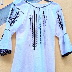 Embroidered Romanian Blouse: Traditional Folk Clothing