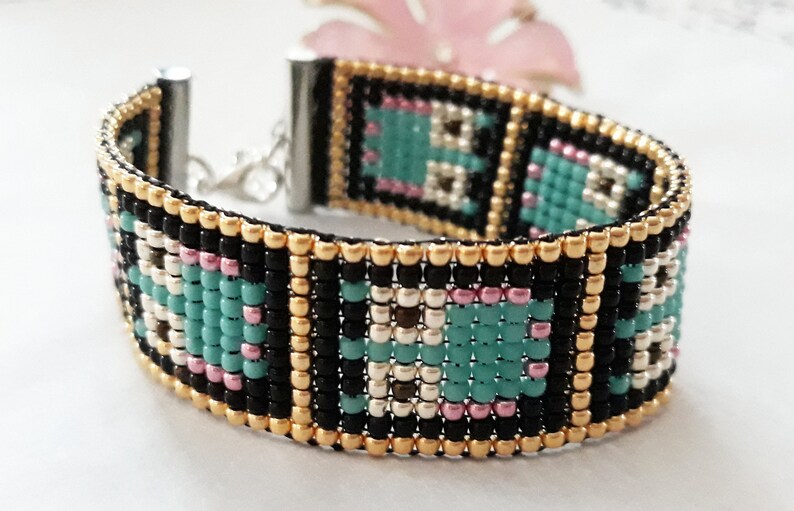 bead loom bracelet, owl bracelet, seed bead bracelet, beaded bracelet, adjustable bracelet, loom bracelet, owl loom bracelet, owl gift image 5