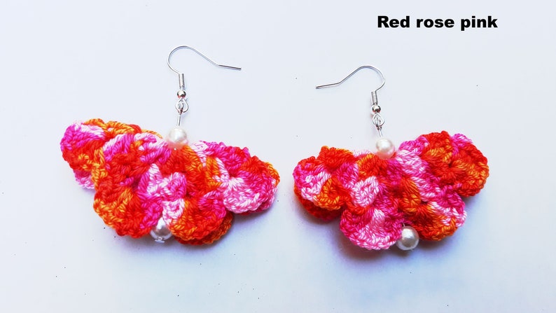 silver earrings Crochet butterfly earrings drop earrings butterfly dangle earrings butterfly earrings girl earrings