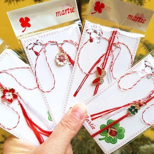 Martisor, martisoare, pulseira de amuleto da sorte brilhante martisor romeno, pulseira de amuleto da sorte vermelha, pulseira de mau-olhado da amizade, Romênia