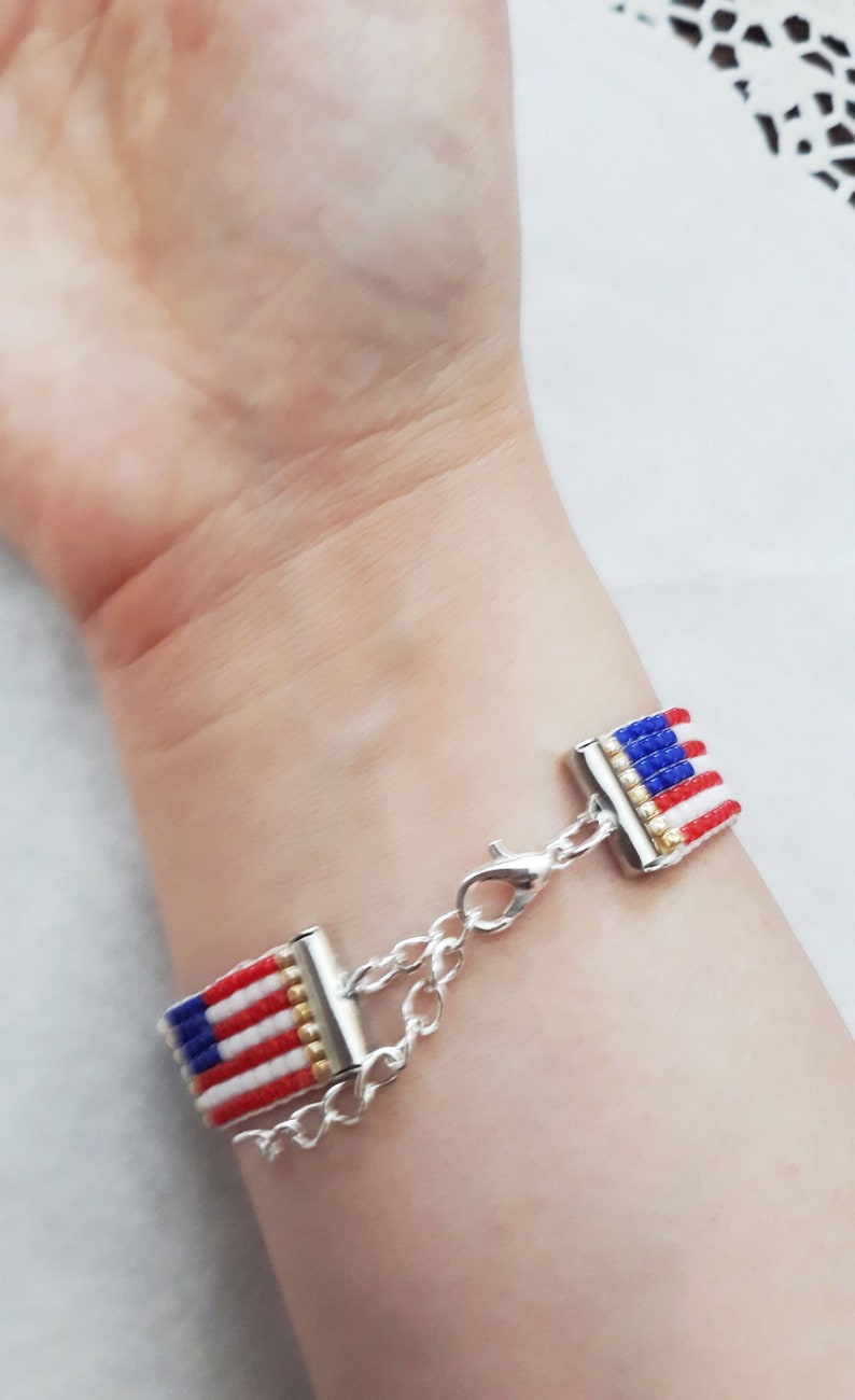 flag charm bracelet travel