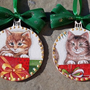 Ornements de Noël, ornements pour chats, ornements en bois, ornements darbres suspendus, ornements de chats personnalisés, cadeau pour chats, boules de chat, ornements pour animaux image 8