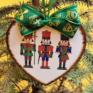 Nutcracker ornament, Christmas wooden decoupaged ornaments, custom personalized nutcracker decoration, nutcracker gifts, hanging ornaments