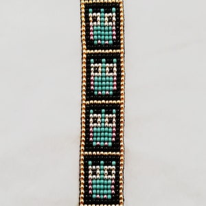 bead loom bracelet, owl bracelet, seed bead bracelet, beaded bracelet, adjustable bracelet, loom bracelet, owl loom bracelet, owl gift image 3