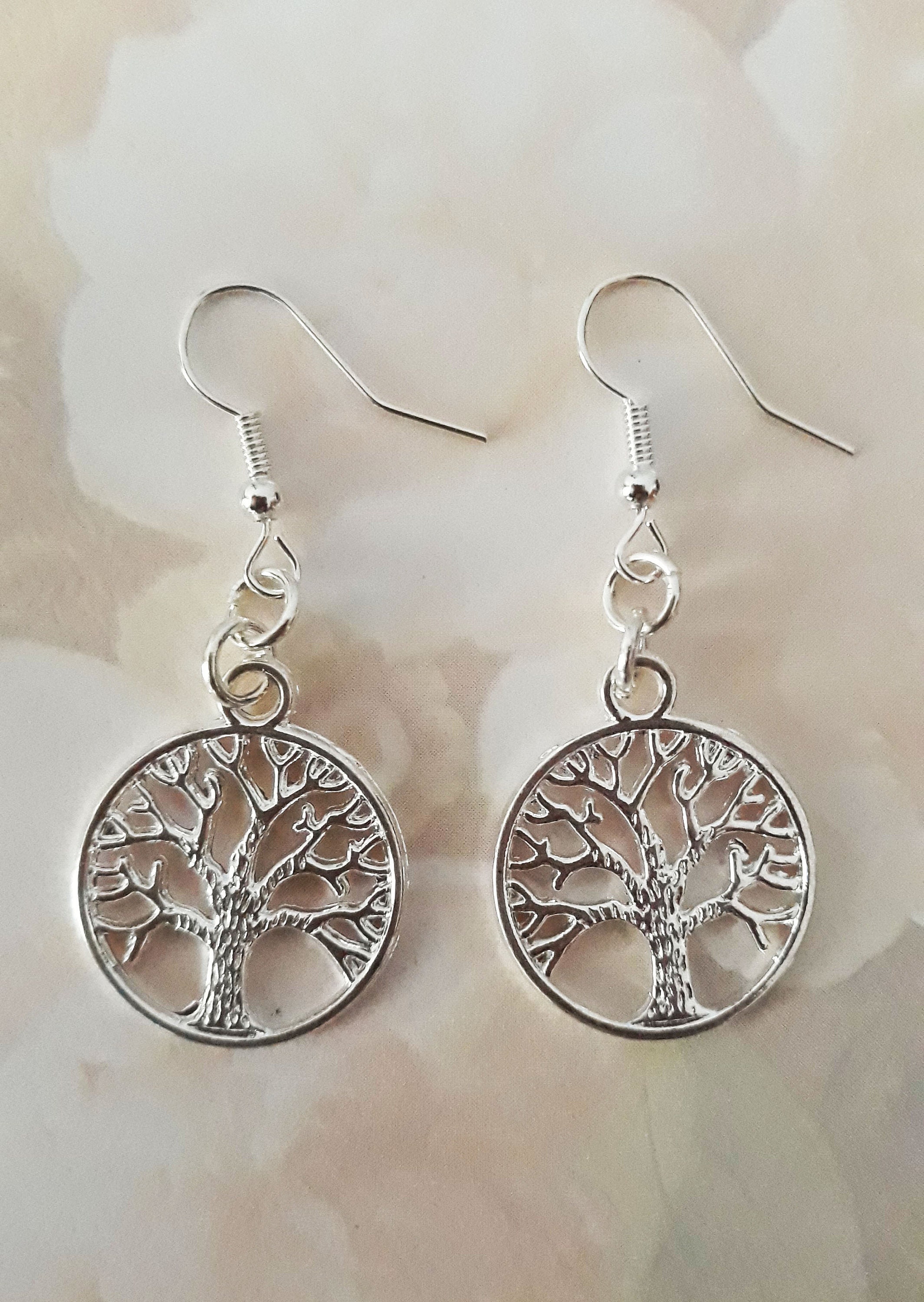 YFN Orecchini A Cerchio Albero Della Vita In Argento Sterling 925 Con Pietre Blu - Gioielli Ipoallergenici Regalo Per Donna