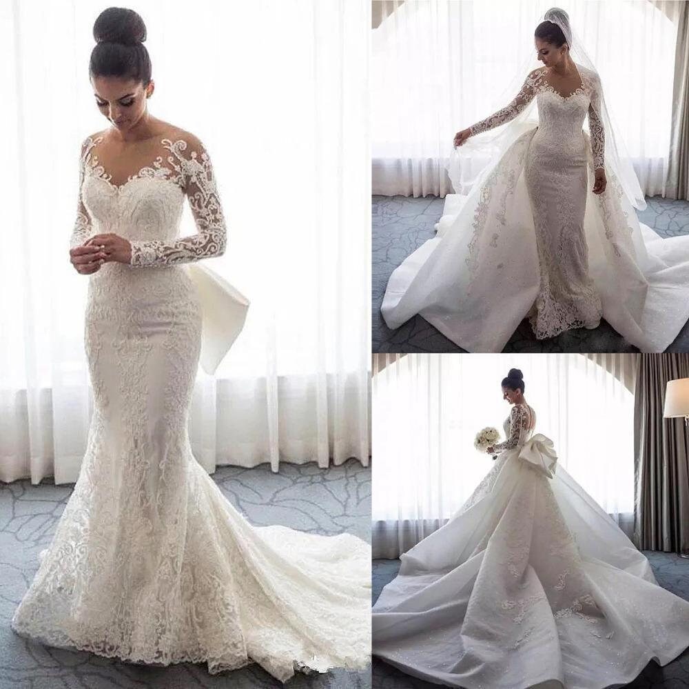 2 Pieces Luxury Wedding Dresses Detachable Train | Etsy