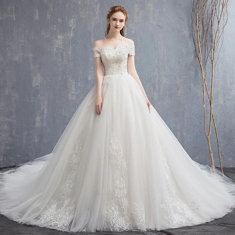 Applique Lace Vintage Wedding Dress Off Shoulder Bride Dress | Etsy
