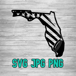 Florida American Flag Football SVG PNG JPG | Florida Football Vector | Cricut Silhouette File | Clipart File | Laser Engraving File