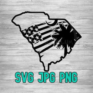 South Carolina American State Flag SVG PNG JPG | Palmetto State | Cricut Silhouette | Laser Engrave | Glowforge | Sublimination Download