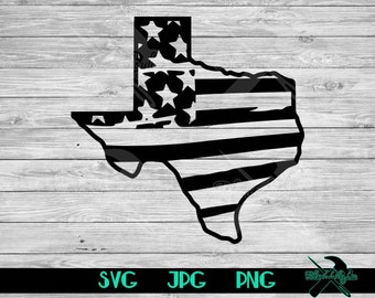 American Flag Texas SVG PNG JPG | Texas Flag Outline Vector Cut File | Laser Engraving File | Cricut Silhouette Digital Download