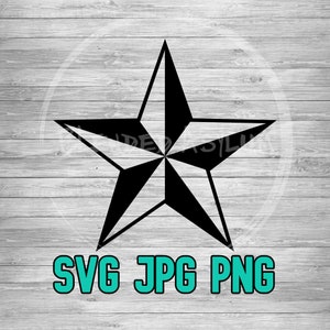 Nautical Star 001 SVG PNG JPG | Star Vector Cut File | Cricut Silhouette | Glowforge | Sublimination | Digital Download