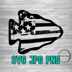 Arrowhead American Flag SVG PNG JPG | America Arrowhead | Distressed American Flag | Digital Download | Cricut Silhouette File