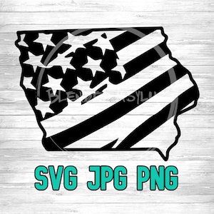 Iowa American Flag SVG PNG JPG | Iowa Flag Vector | Cricut and Silhouette File | Clipart File | Laser Engraving File | Digital Download