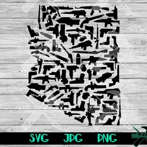Archivo de corte vectorial de Arizona armado SVG, JPG, PNG