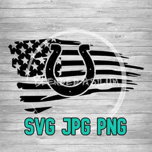 Fer à cheval drapeau américain SVG PNG JPG | Fichier vectoriel en fer à cheval du drapeau américain | Fichier Cricut | Fichier silhouette | Fer À Cheval Chanceux Svg
