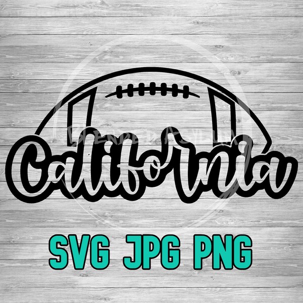 California Football 001 SVG PNG JPG | Layered Vector File | Sublimination File | Die Cutting | Retro Style | Clip Art | Digital Download