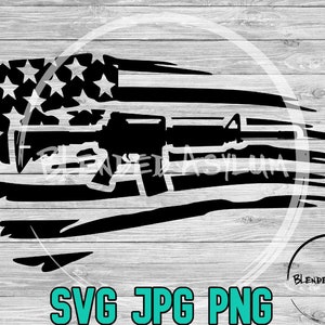American AR SVG JPG Png | American Flag Rifle | 2nd Amendment Svg | Vector Cut File | Freedom Cut File | 4th of July svg | Cricut File