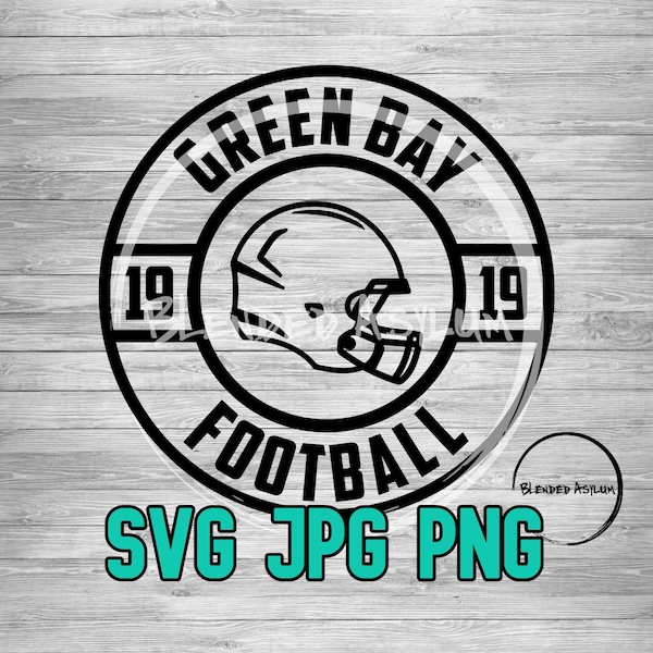 Football Founded Green Bay SVG PNG JPG | Football Green Bay Vector File | Cricut File | Silhouette File | Vintage Green Bay Football Svg