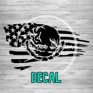 American Flag Mexico Decal | Distressed American Flag Mexico | Truck Decal | Window Decal | Vinyl Decal | Tumbler Decal