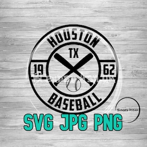Baseball Founded Houston SVG PNG JPG | Baseball Houston Tx Vector File | Cricut File | Silhouette File | Vintage Texas Baseball