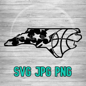 North Carolina American Flag Basketball SVG PNG JPG | North Carolina Basketball Vector | Cricut and Silhouette File | Clipart