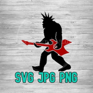 Bigfoot Punk Rock SVG PNG JPG | Bigfoot Rock N Roll | Punk Rock Sasquatch | Cricut Silhouette File | Laser Engraving File | Sublimination