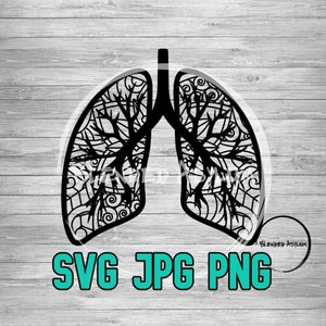 Mandala Lungs SVG JPG PNG / Flower Lungs / Real Lungs Mandala / Dibujo para colorear / Design Lungs svg / Cricut File / Silhouette File