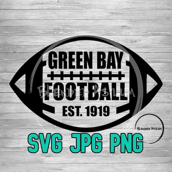 Green Bay Football Established SVG PNG JPG | Football Green Bay Vector File | Cricut File | Silhouette File | Vintage Green Bay Football Svg