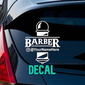 Barber Decal Personalized | Marketing Sticker | Barbershop Decal | Social Media Decal | Barber Advertisement | Beard Decal | Mustache