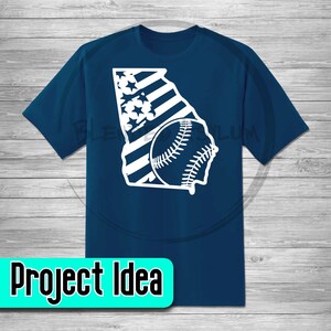 Baseball American Flag Georgia SVG PNG JPG Georgia Baseball Vector