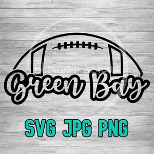 Green Bay Football 001 SVG PNG JPG | Football Green Bay Vector | Cricut and Silhouette File | Vintage Green Bay Football | Digital Download