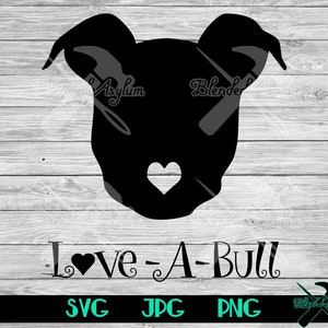 Hou van een stier SVG JPG PNG | Pitbull-svg | Houd van een pitbull | Jammer Svg | Cricut-bestand | Silhouetbestand | Vector gesneden bestand | Jammer Png