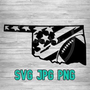 Oklahoma American Flag Football SVG PNG JPG | Oklahoma Football Vector | Cricut and Silhouette File | Clipart | Laser Engraving