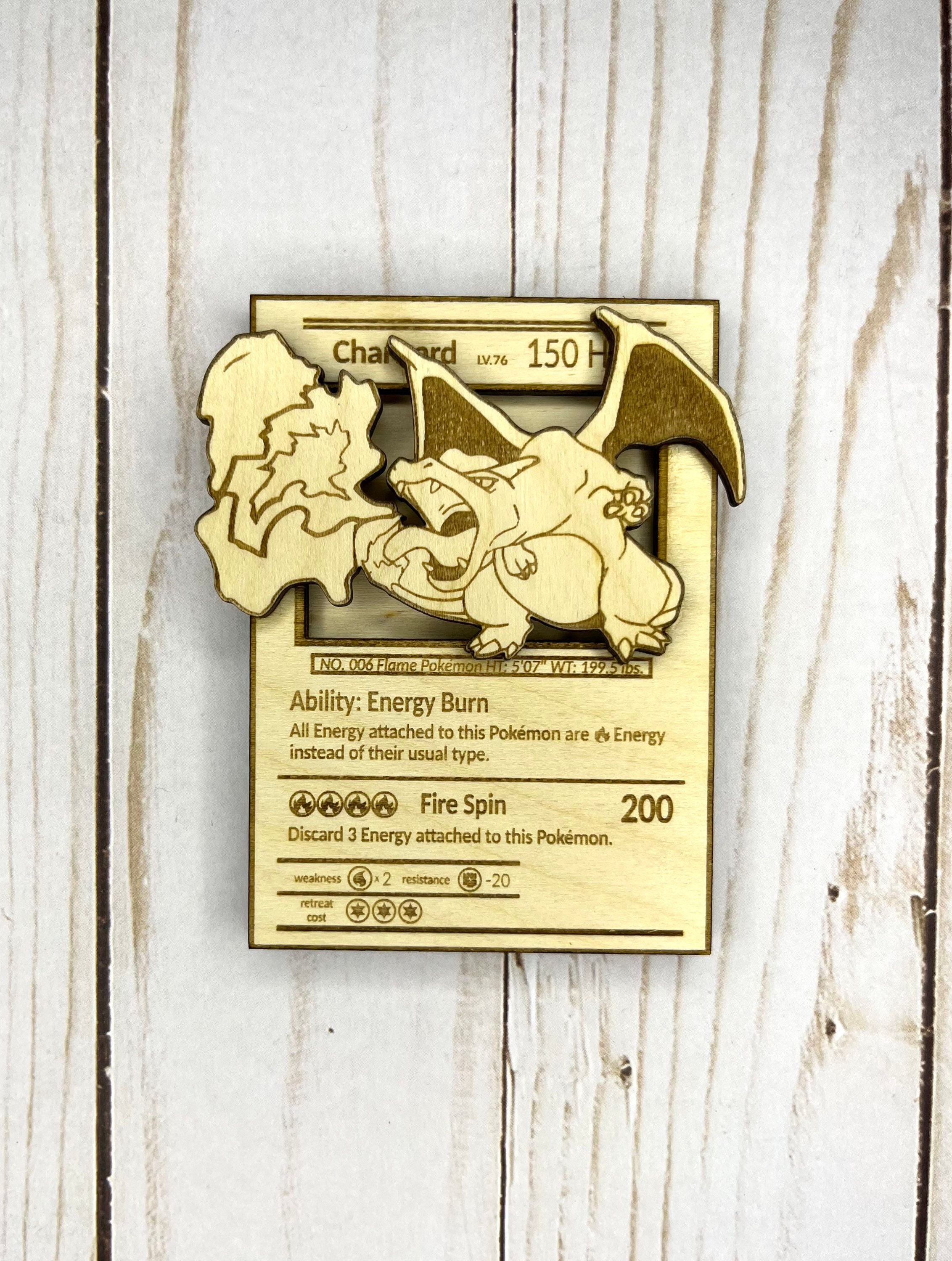 Wood Charizard Pokemon Card Laser Cut Pokemon Art Handmade Etsy Canada