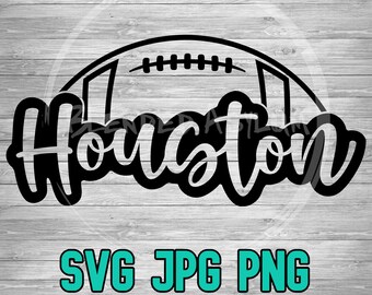 Houston Football 001 SVG PNG JPG | Layered Vector File | Sublimination File | Die Cutting | Retro Style | Clip Art | Digital Download