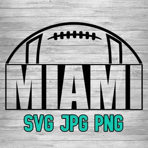 Miami Football 002 SVG PNG JPG | Miami Football Layered Vector File | Cut File | Sublimination | Retro Style | Clip Art | Digital Download