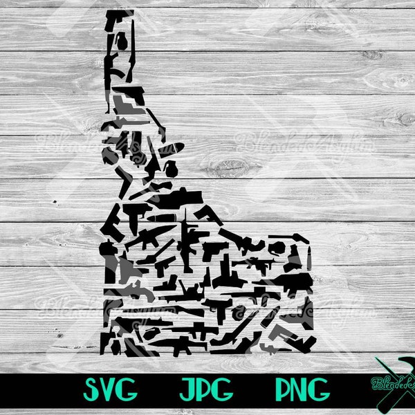 Armed Idaho SVG JPG PNG | Idaho Guns svg | Idaho Guns | Vector Cut File | Cricut Cut File | Silhouette Cut File | America Guns svg
