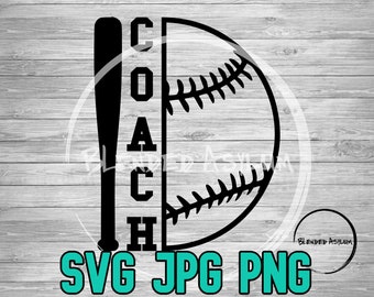 Baseball Coach SVG PNG JPG | Baseball Coach Vector File | Cricut File | Silhouette File | Baseball Coach Digital Download | Sports Coach