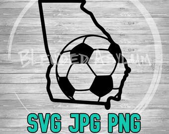 Georgia Soccer SVG PNG JPG | Georgia Soccer Vector | Cricut and Silhouette File | Clipart File | Laser Engraving File