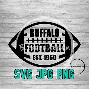 Buffalo Football ha stabilito SVG PNG JPG / Football Buffalo Vector File / File Cricut / File Silhouette / Vintage Buffalo Football Svg