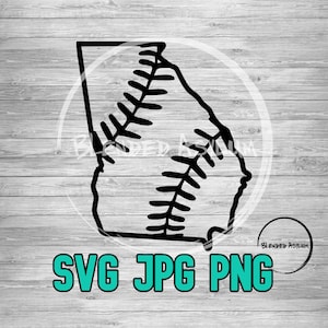Baseball Stitches Georgia SVG PNG JPG | Georgia Baseball Vector | Cricut and Silhouette File | Clipart File | Laser Engraving File