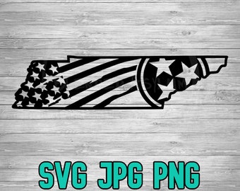 Tennessee American State Flag SVG PNG JPG | Tennessee Vector | Cricut File | Silhouette File | Clipart File | Laser Engraving File